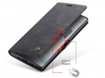 CaseMe Vintage BookCase Zwart - Samsung Galaxy Note 10+ hoesje
