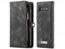 CaseMe 2in1 Wallet Ritsvak Case Zwart - Samsung Galaxy S10 Hoesje