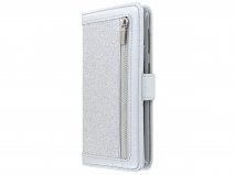 Glitsie Zip Case met Rits Zilver - Samsung Galaxy S10+ hoesje