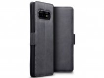 CaseBoutique Wallet Case Grijs Leer - Galaxy S10+ hoesje