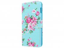 Bloemenprint Bookcase Blauw - Samsung Galaxy S10e hoesje