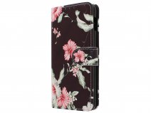 Bloemenprint Bookcase Zwart - Samsung Galaxy S10e hoesje