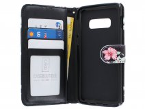 Bloemenprint Bookcase Zwart - Samsung Galaxy S10e hoesje