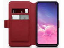 CaseBoutique Wallet Case Rood Leer - Galaxy S10e hoesje