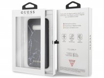 Guess Marble HD Glass Case Zwart - Samsung Galaxy S10e hoesje
