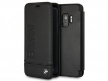 BMW Logo Bookcase Zwart Leer - Samsung Galaxy S9 Hoesje
