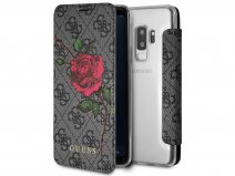 Guess Rose Bookcase Grijs - Samsung Galaxy S9+ hoesje