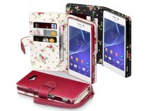 CaseBoutique Flower Wallet Case - Hoesje voor Sony Xperia M2
