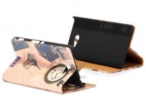 Retro Paris Wallet Case - Hoesje voor Sony Xperia M2