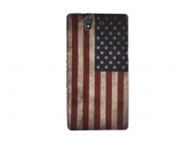 USA Vintage Flag TPU Soft Case voor Sony Xperia Z