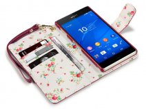 CaseBoutique Flower Wallet Case - Hoesje voor Sony Xperia Z3