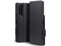 CaseBoutique Slim Bookcase Carbon - Sony Xperia 5 hoesje