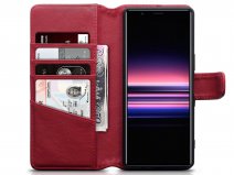CaseBoutique Leather Wallet Case Rood - Sony Xperia 5 hoesje