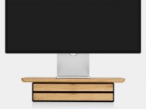 Oakywood Desk Shelf Mini Oak/Black - Dual Drawer - Monitor Stand Beelschermverhoger