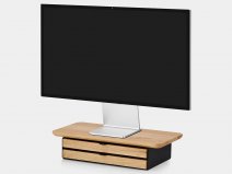 Oakywood Desk Shelf Mini Oak/Black - Dual Drawer - Monitor Stand Beelschermverhoger