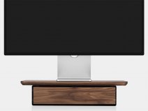 Oakywood Desk Shelf Mini Walnut/Black - Single Drawer - Monitor Stand Beelschermverhoger