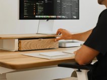 Oakywood Large Modular Single Drawer Oak/White - La voor Dual Desk Shelf