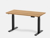 Oakywood Standing Desk Houten Zit Sta Bureau M - Massief Eiken / Zwart