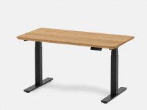 Oakywood Standing Desk Houten Zit Sta Bureau S - Massief Eiken / Zwart