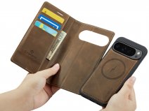CaseMania 2in1 Bookcase MagSafe Qi2 Bruin - Google Pixel 10 Pro XL Hoesje