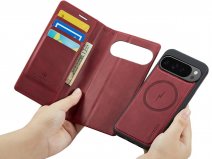 CaseMania 2in1 Bookcase MagSafe Qi2 Rood - Google Pixel 10 Pro XL Hoesje