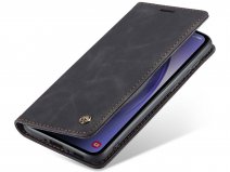 CaseMania Vintage Slim Bookcase Zwart - Google Pixel 10a hoesje