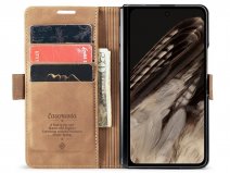 CaseMania Vintage Slim Bookcase Cognac - Google Pixel 9 Pro Fold hoesje
