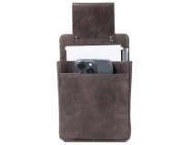 Horeca Slim Holster voor Beurs en Terminal - Bruin Leer