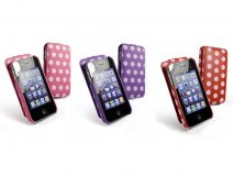 Juss-Luv Polka-Hot Leren Case Hoes voor iPhone 4/4S