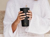 Burga Coffee Mug Black - Herbruikbare Koffiebeker Isolerend