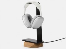 Oakywood 2 in 1 Headphone Stand met Draadloze Oplader Oak