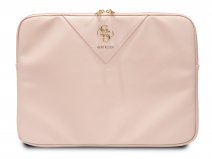 Guess Big 4G Pebbled Laptop Sleeve Roze - MacBook 13