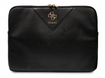 Guess Big 4G Pebbled Laptop Sleeve Zwart - MacBook 13