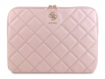 Guess Big 4G Quilted Laptop Sleeve Roze - MacBook Pro 16