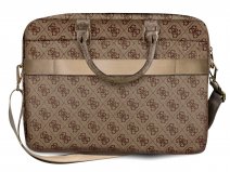 Guess Big 4G Monogram Laptop Bag Bruin - Laptoptas tot 16 inch