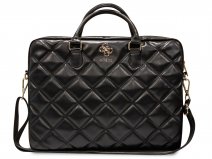 Guess Big 4G Quilted Laptop Bag Zwart - Laptoptas tot 16 inch