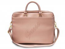 Guess Saffiano Logo Laptop Bag Roze - Laptoptas tot 16 inch