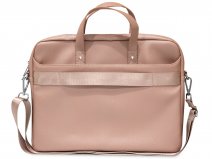 Guess Saffiano Triangle Laptop Bag Roze - Laptoptas tot 16 inch