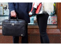 Knomo Amesbury Double Zip Brief - Leren Laptoptas tot 15 inch (Zwart)
