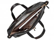 Knomo Audley Tote Zwart Leer - 14 inch Dames Laptoptas
