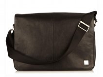 Knomo Bungo Messenger - Leren Laptoptas tot 15 inch (Zwart)
