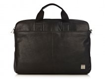 Knomo Durham - Leren Laptoptas tot 15 inch (Zwart)