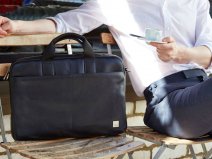 Knomo Durham - Leren Laptoptas tot 15 inch (Zwart)