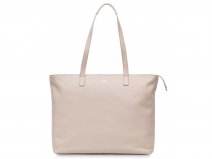 Knomo Maddox Zip Tote Beige Leer - 15 inch Laptoptas