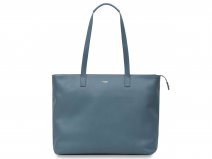 Knomo Maddox Zip Tote Blauw Leer - 15 inch Laptoptas