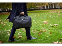 Knomo Newbury Brief - Leren Laptoptas 15 inch (Zwart)
