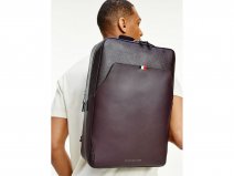 Tommy Hilfiger Business Leren Rugzak Aubergine - Laptoptas Leer