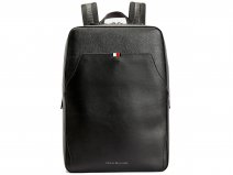 Tommy Hilfiger Business Leren Rugzak Zwart - Laptoptas Leer