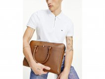 Tommy Hilfiger Business Slanke Laptoptas Cognac Leer
