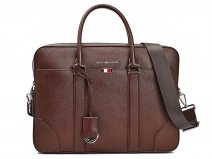 Tommy Hilfiger Business Slim Leren Laptoptas (Bruin)